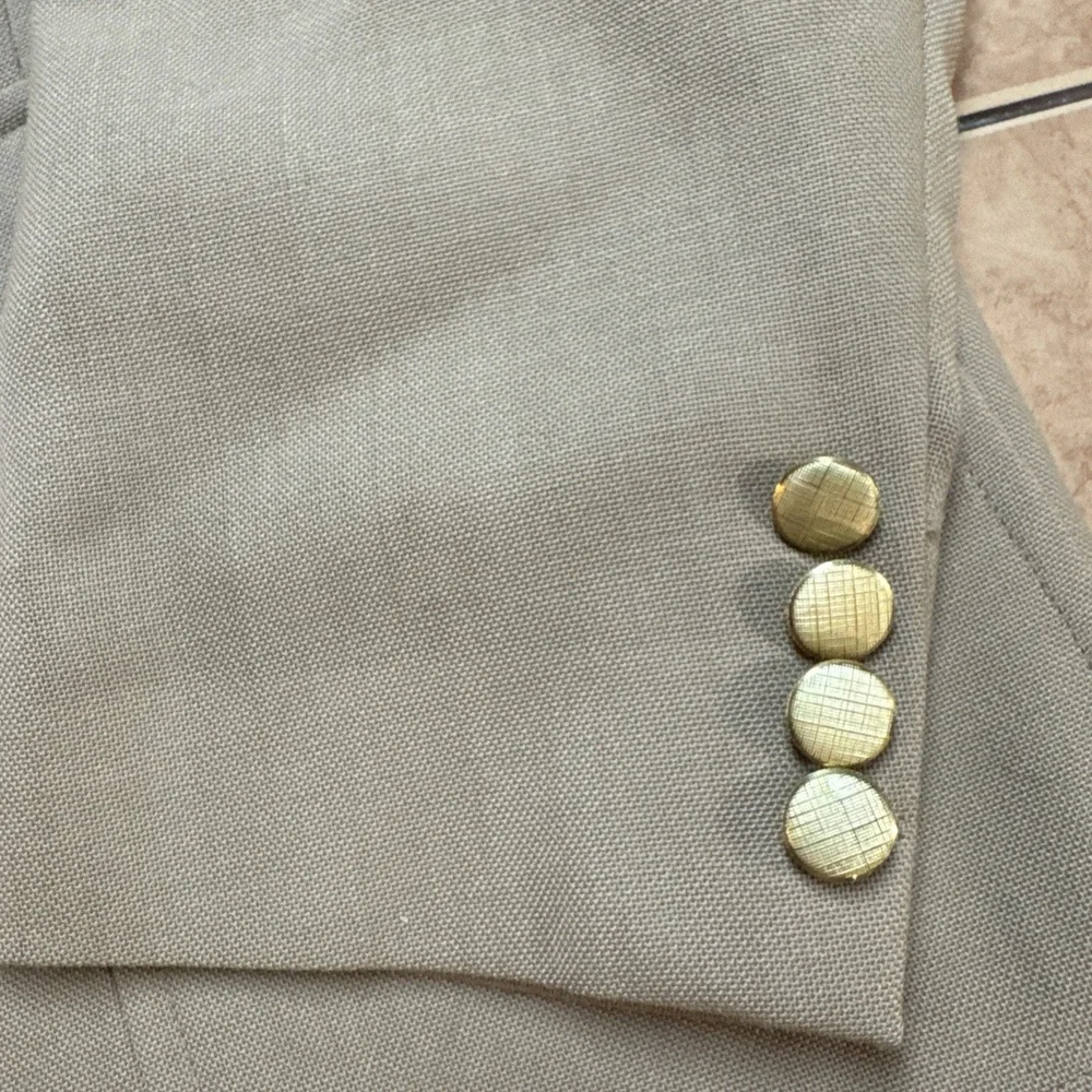 Five G's Camel Brown Gold Button Blazer Sport Coat Jacket 44R Slim Fit VTG USA